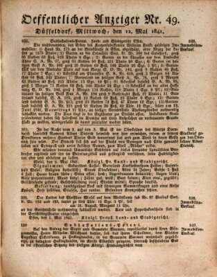 Amtsblatt für den Regierungsbezirk Düsseldorf Mittwoch 12. Mai 1841