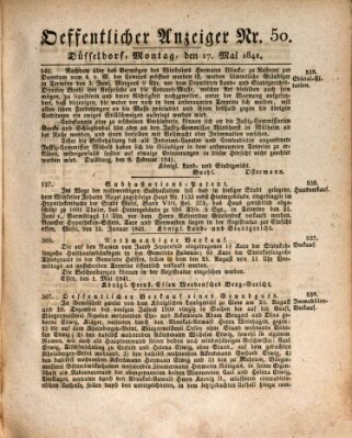 Amtsblatt für den Regierungsbezirk Düsseldorf Montag 17. Mai 1841