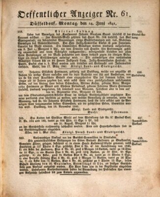 Amtsblatt für den Regierungsbezirk Düsseldorf Montag 14. Juni 1841