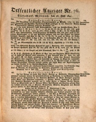 Amtsblatt für den Regierungsbezirk Düsseldorf Mittwoch 28. Juli 1841