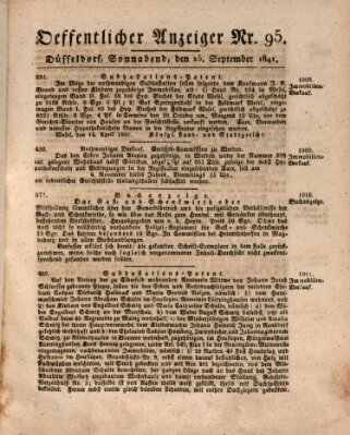 Amtsblatt für den Regierungsbezirk Düsseldorf Samstag 25. September 1841