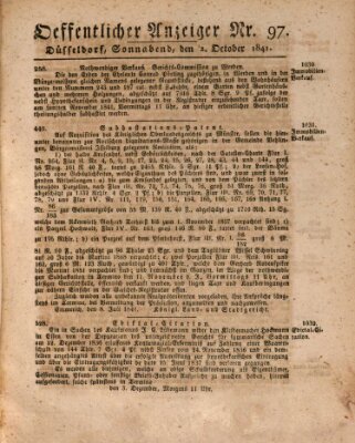 Amtsblatt für den Regierungsbezirk Düsseldorf Samstag 2. Oktober 1841