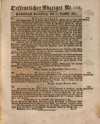 Amtsblatt für den Regierungsbezirk Düsseldorf Dienstag 12. Oktober 1841