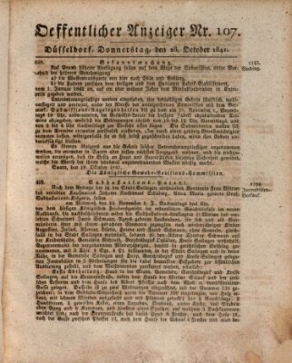 Amtsblatt für den Regierungsbezirk Düsseldorf Donnerstag 28. Oktober 1841