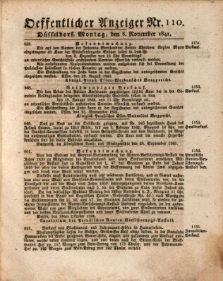 Amtsblatt für den Regierungsbezirk Düsseldorf Montag 8. November 1841