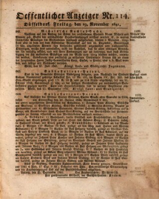 Amtsblatt für den Regierungsbezirk Düsseldorf Freitag 19. November 1841