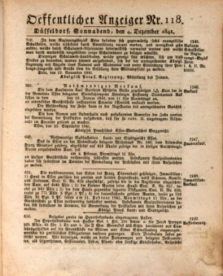 Amtsblatt für den Regierungsbezirk Düsseldorf Samstag 4. Dezember 1841