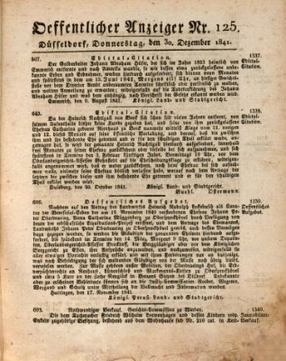 Amtsblatt für den Regierungsbezirk Düsseldorf Donnerstag 30. Dezember 1841