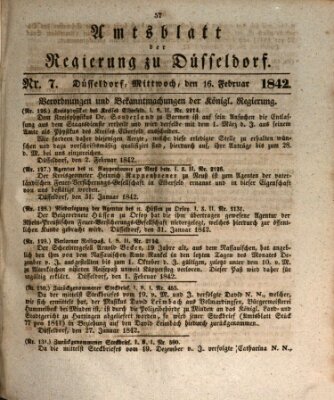 Amtsblatt für den Regierungsbezirk Düsseldorf Mittwoch 16. Februar 1842