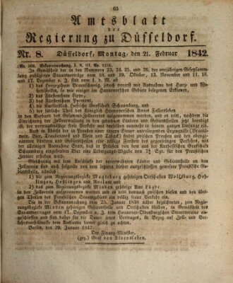 Amtsblatt für den Regierungsbezirk Düsseldorf Montag 21. Februar 1842