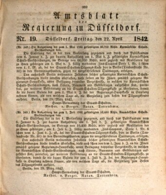 Amtsblatt für den Regierungsbezirk Düsseldorf Freitag 22. April 1842