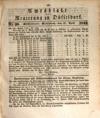 Amtsblatt für den Regierungsbezirk Düsseldorf Mittwoch 27. April 1842