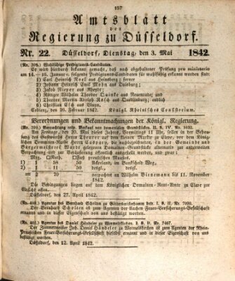 Amtsblatt für den Regierungsbezirk Düsseldorf Dienstag 3. Mai 1842