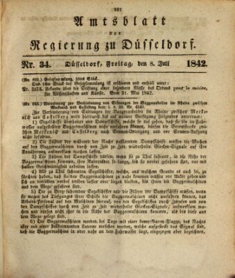 Amtsblatt für den Regierungsbezirk Düsseldorf Freitag 8. Juli 1842