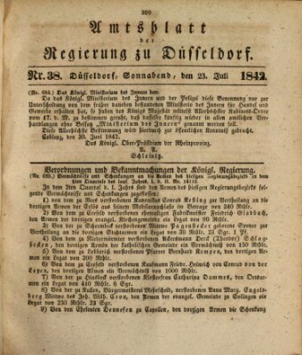 Amtsblatt für den Regierungsbezirk Düsseldorf Samstag 23. Juli 1842