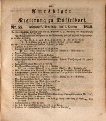 Amtsblatt für den Regierungsbezirk Düsseldorf Freitag 7. Oktober 1842