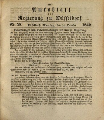 Amtsblatt für den Regierungsbezirk Düsseldorf Montag 24. Oktober 1842