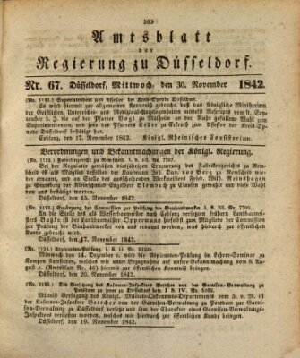 Amtsblatt für den Regierungsbezirk Düsseldorf Mittwoch 30. November 1842