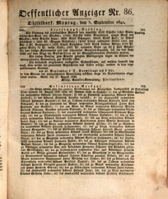 Amtsblatt für den Regierungsbezirk Düsseldorf Montag 5. September 1842