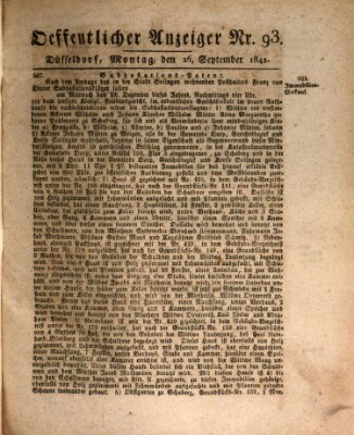 Amtsblatt für den Regierungsbezirk Düsseldorf Montag 26. September 1842