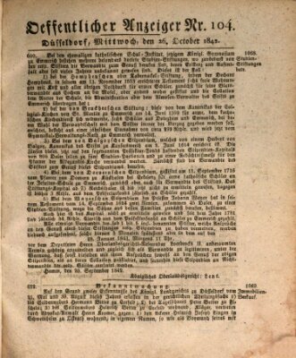 Amtsblatt für den Regierungsbezirk Düsseldorf Mittwoch 26. Oktober 1842