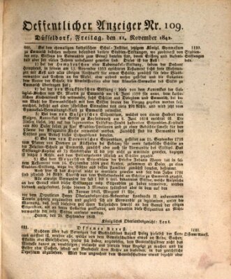 Amtsblatt für den Regierungsbezirk Düsseldorf Freitag 11. November 1842