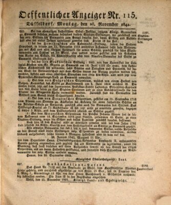 Amtsblatt für den Regierungsbezirk Düsseldorf Montag 28. November 1842