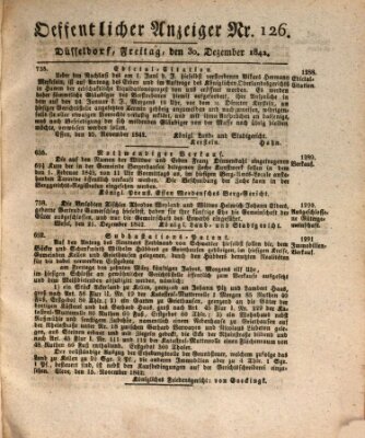 Amtsblatt für den Regierungsbezirk Düsseldorf Freitag 30. Dezember 1842