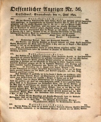 Amtsblatt für den Regierungsbezirk Düsseldorf Samstag 11. Juni 1842