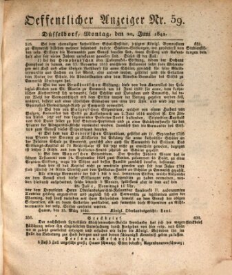 Amtsblatt für den Regierungsbezirk Düsseldorf Montag 20. Juni 1842