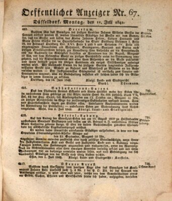 Amtsblatt für den Regierungsbezirk Düsseldorf Montag 11. Juli 1842