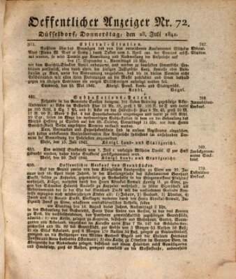 Amtsblatt für den Regierungsbezirk Düsseldorf Donnerstag 28. Juli 1842