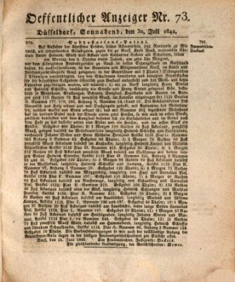 Amtsblatt für den Regierungsbezirk Düsseldorf Samstag 30. Juli 1842