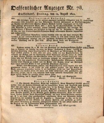 Amtsblatt für den Regierungsbezirk Düsseldorf Freitag 12. August 1842