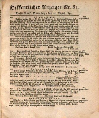 Amtsblatt für den Regierungsbezirk Düsseldorf Sonntag 21. August 1842