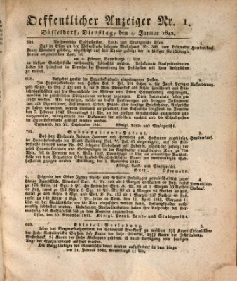 Amtsblatt für den Regierungsbezirk Düsseldorf Dienstag 4. Januar 1842