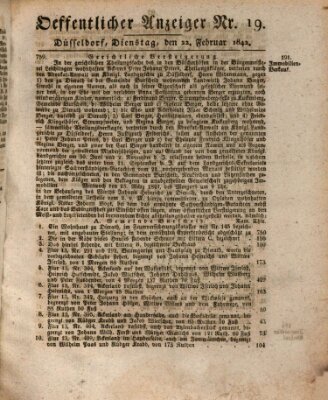 Amtsblatt für den Regierungsbezirk Düsseldorf Dienstag 22. Februar 1842
