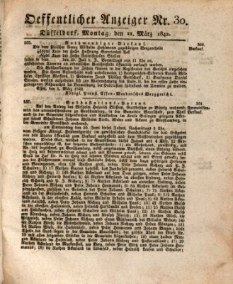 Amtsblatt für den Regierungsbezirk Düsseldorf Montag 21. März 1842