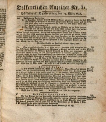 Amtsblatt für den Regierungsbezirk Düsseldorf Donnerstag 24. März 1842