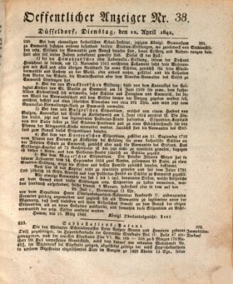 Amtsblatt für den Regierungsbezirk Düsseldorf Dienstag 12. April 1842