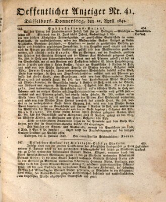 Amtsblatt für den Regierungsbezirk Düsseldorf Donnerstag 21. April 1842