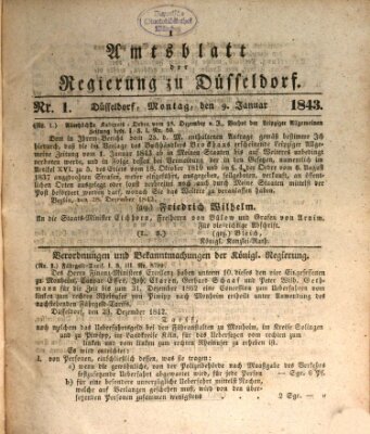 Amtsblatt für den Regierungsbezirk Düsseldorf Montag 9. Januar 1843