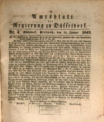 Amtsblatt für den Regierungsbezirk Düsseldorf Mittwoch 25. Januar 1843