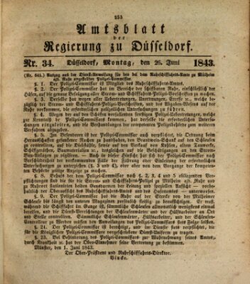 Amtsblatt für den Regierungsbezirk Düsseldorf Montag 26. Juni 1843