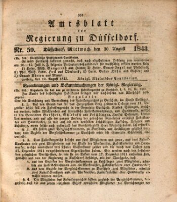 Amtsblatt für den Regierungsbezirk Düsseldorf Mittwoch 30. August 1843