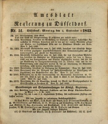 Amtsblatt für den Regierungsbezirk Düsseldorf Montag 4. September 1843