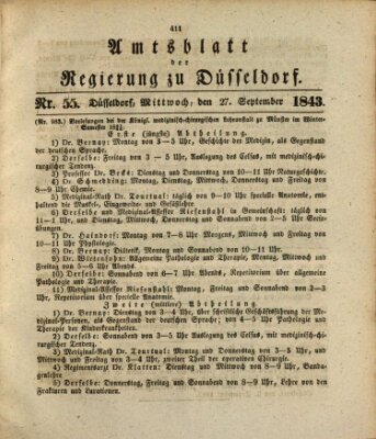 Amtsblatt für den Regierungsbezirk Düsseldorf Mittwoch 27. September 1843