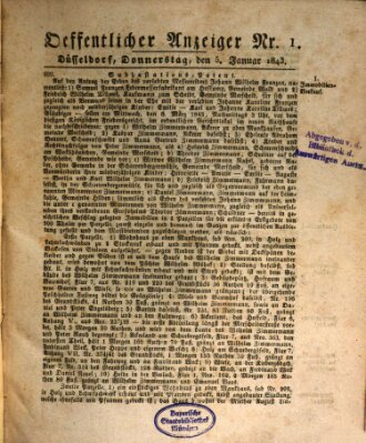Amtsblatt für den Regierungsbezirk Düsseldorf Donnerstag 5. Januar 1843