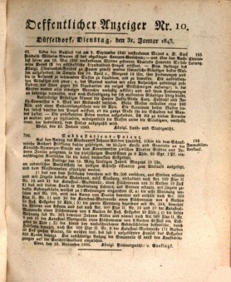 Amtsblatt für den Regierungsbezirk Düsseldorf Dienstag 31. Januar 1843