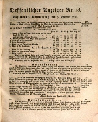 Amtsblatt für den Regierungsbezirk Düsseldorf Donnerstag 9. Februar 1843